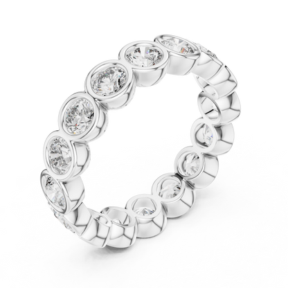 Round Cut Lab Grown Diamond Ring in White Gold