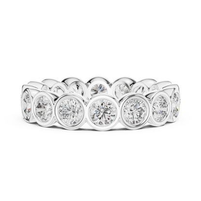 Round Cut Lab Grown Diamond Ring in Platinum