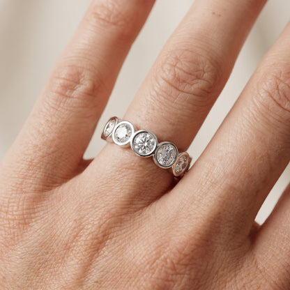 Round Cut Lab Grown Diamond Ring in White Gold