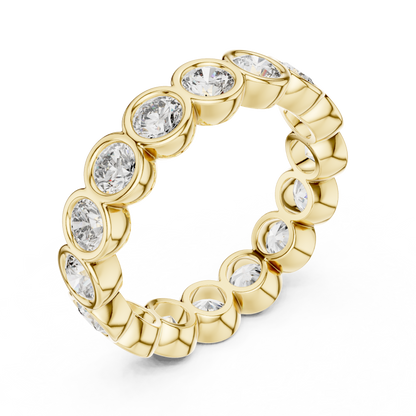 Round Cut Lab Grown Diamond Ring in Yellow Gold