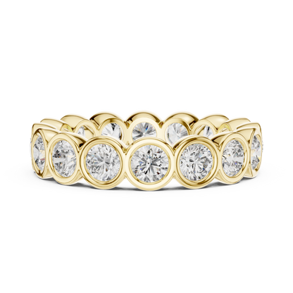 Round Cut Lab Grown Diamond Ring in Yellow Gold