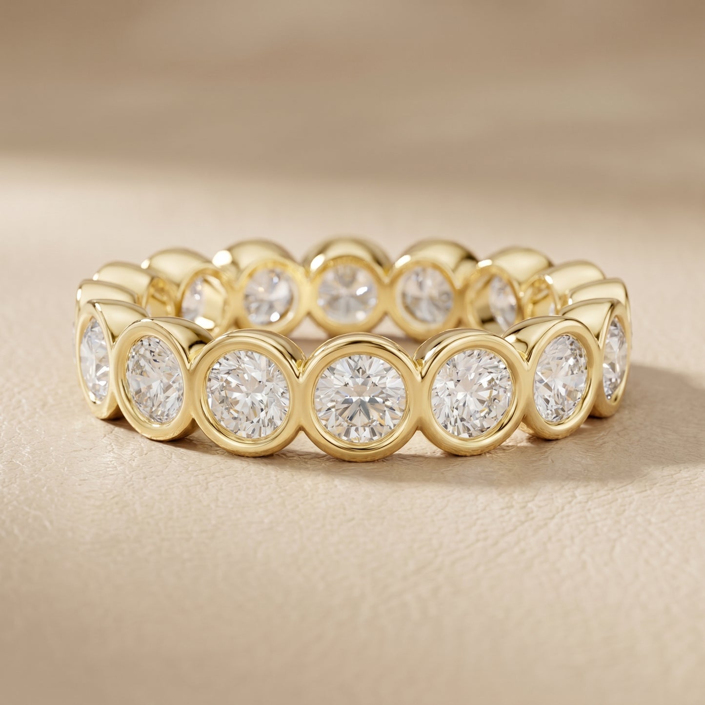 Round Cut Lab Grown Diamond Ring in Yellow Gold