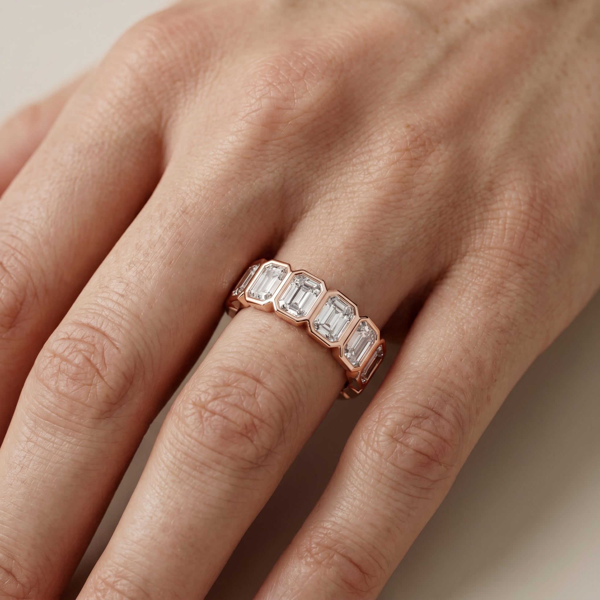 Radiant Cut Lab Grown Diamond Ring in Rose Gold