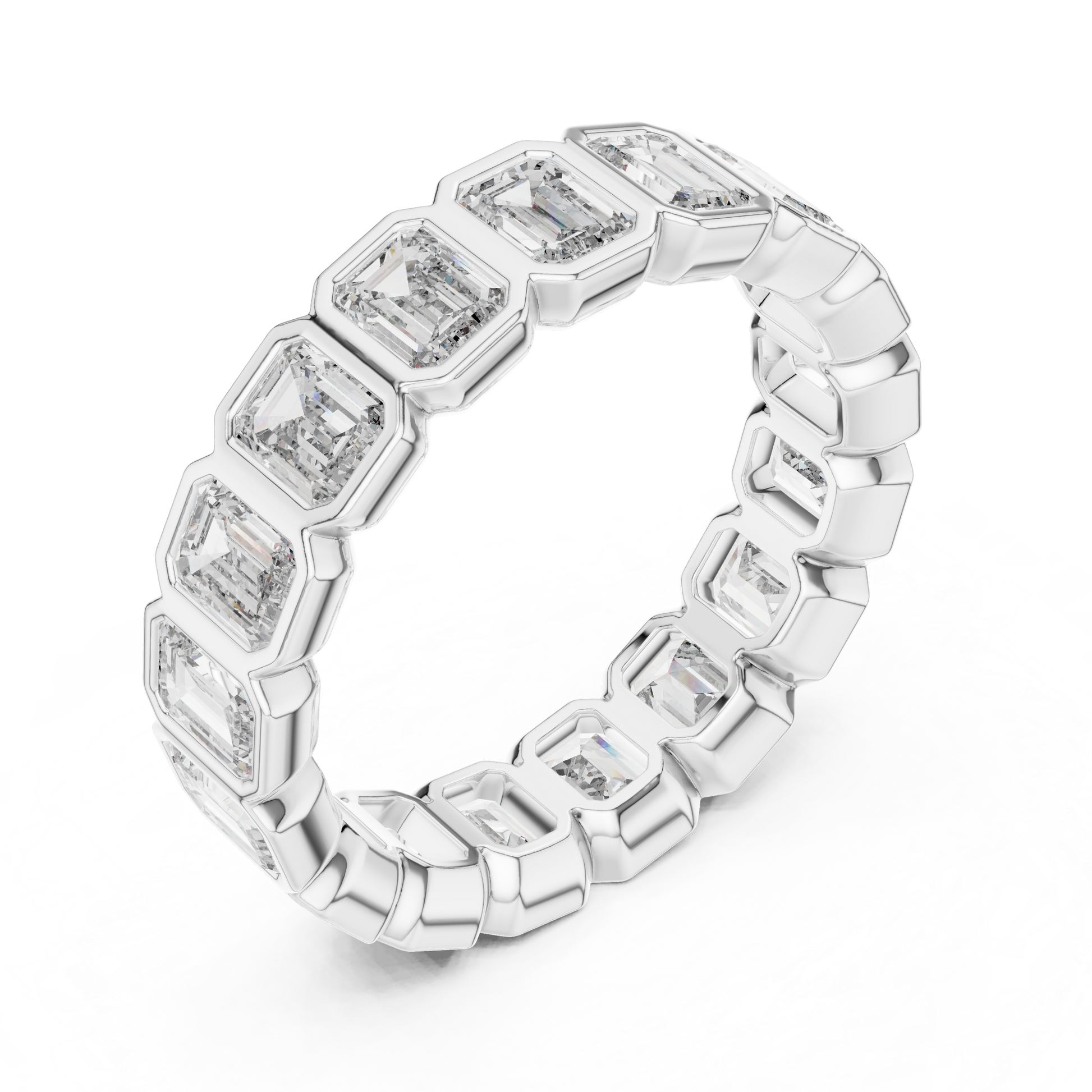 Radiant Cut Lab Grown Diamond Ring in White Gold