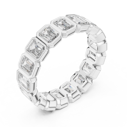 Radiant Cut Lab Grown Diamond Ring in Silver