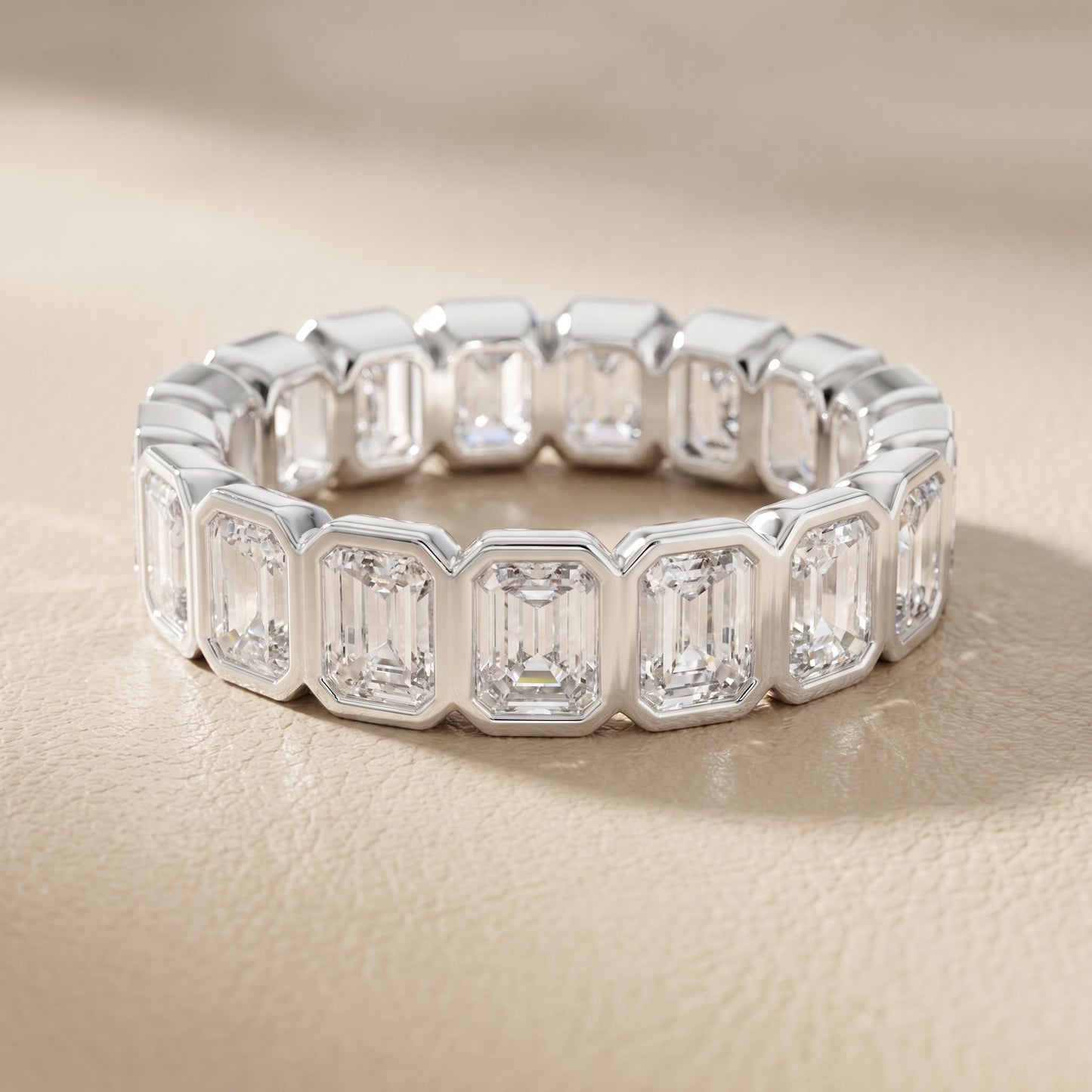Radiant Cut Lab Grown Diamond Ring in Silver