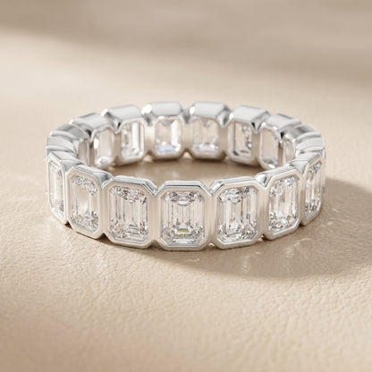Radiant Cut Lab Grown Diamond Ring in Silver