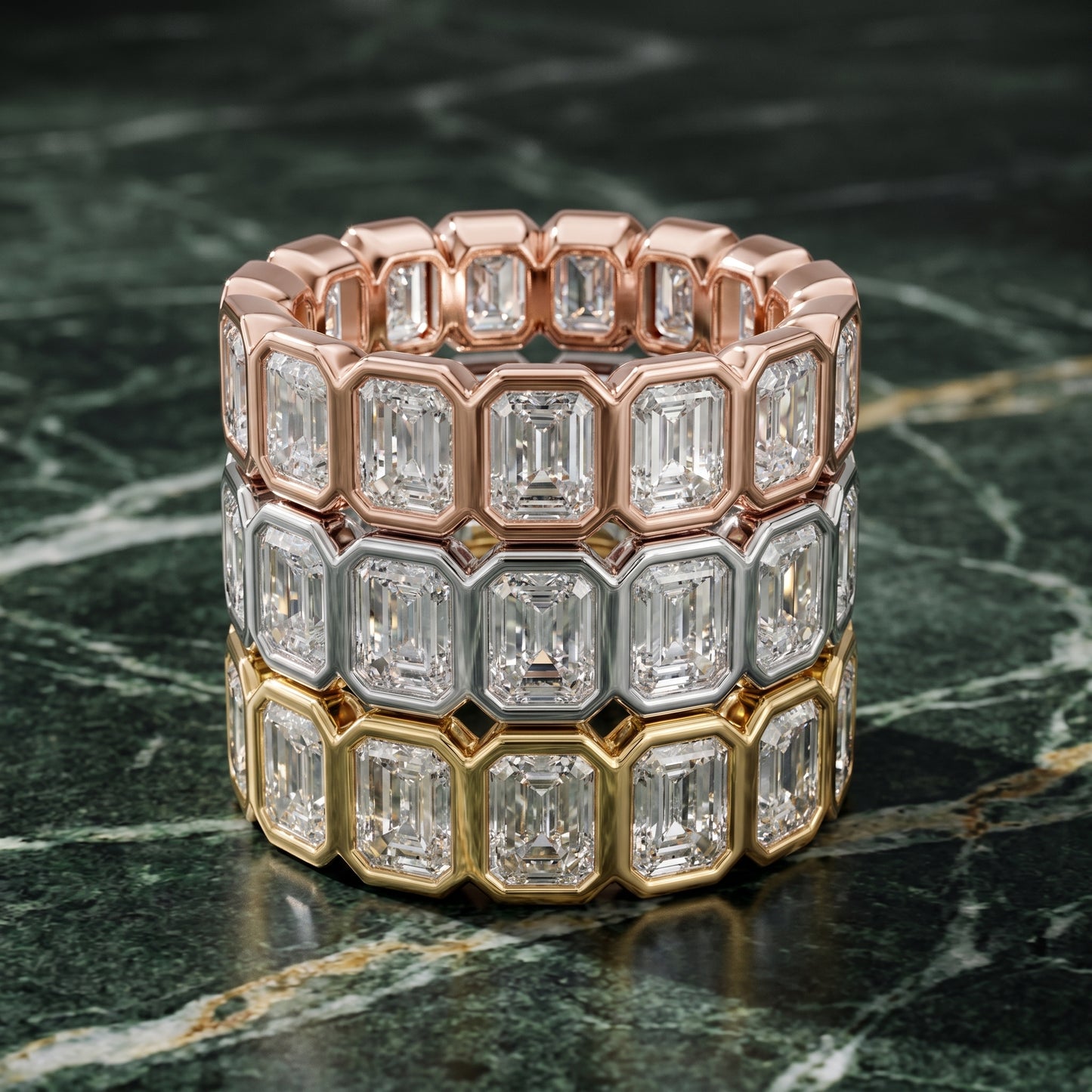 Radiant Cut Lab Grown Diamond Ring in Yellow Gold