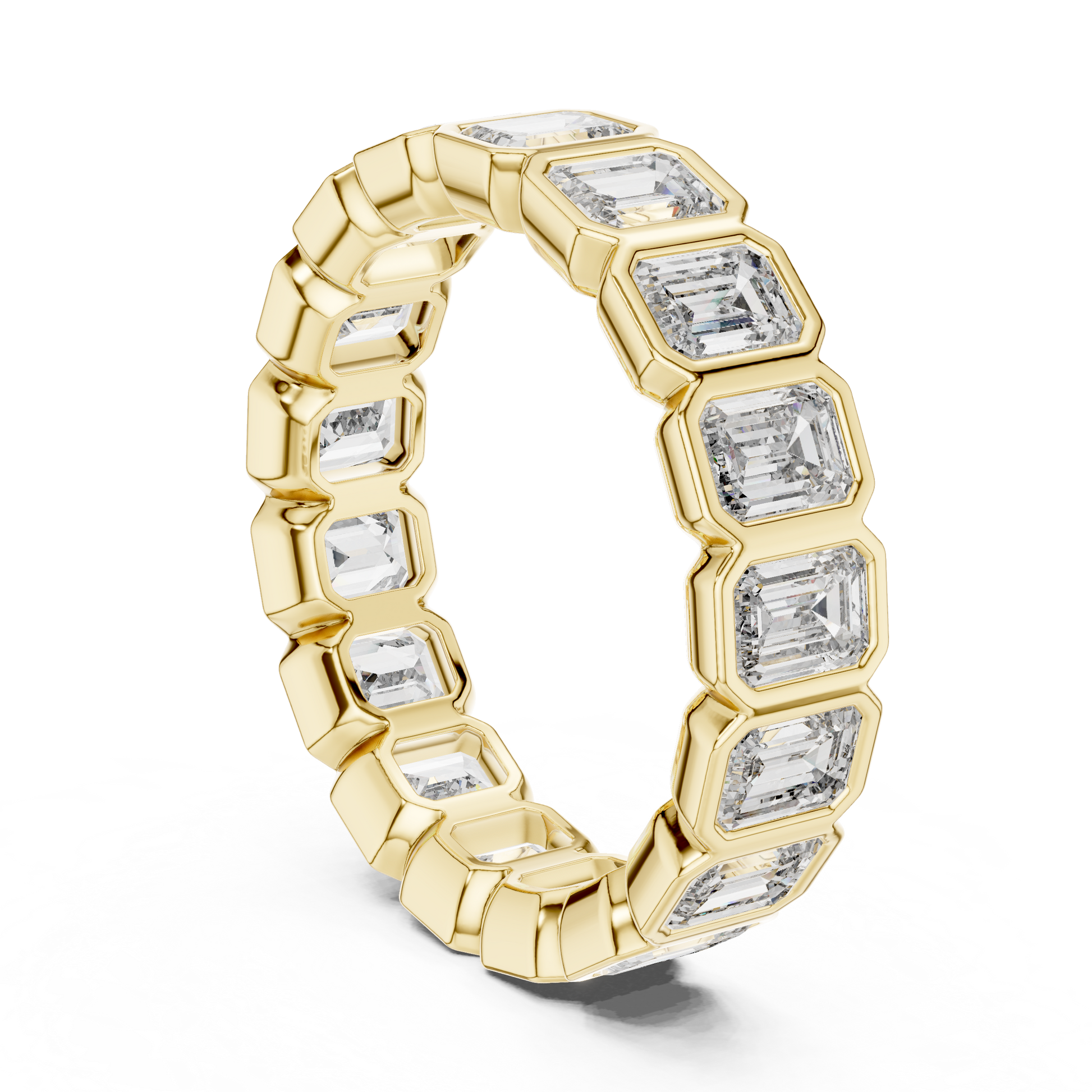 Radiant Cut Lab Grown Diamond Ring in Yellow Gold