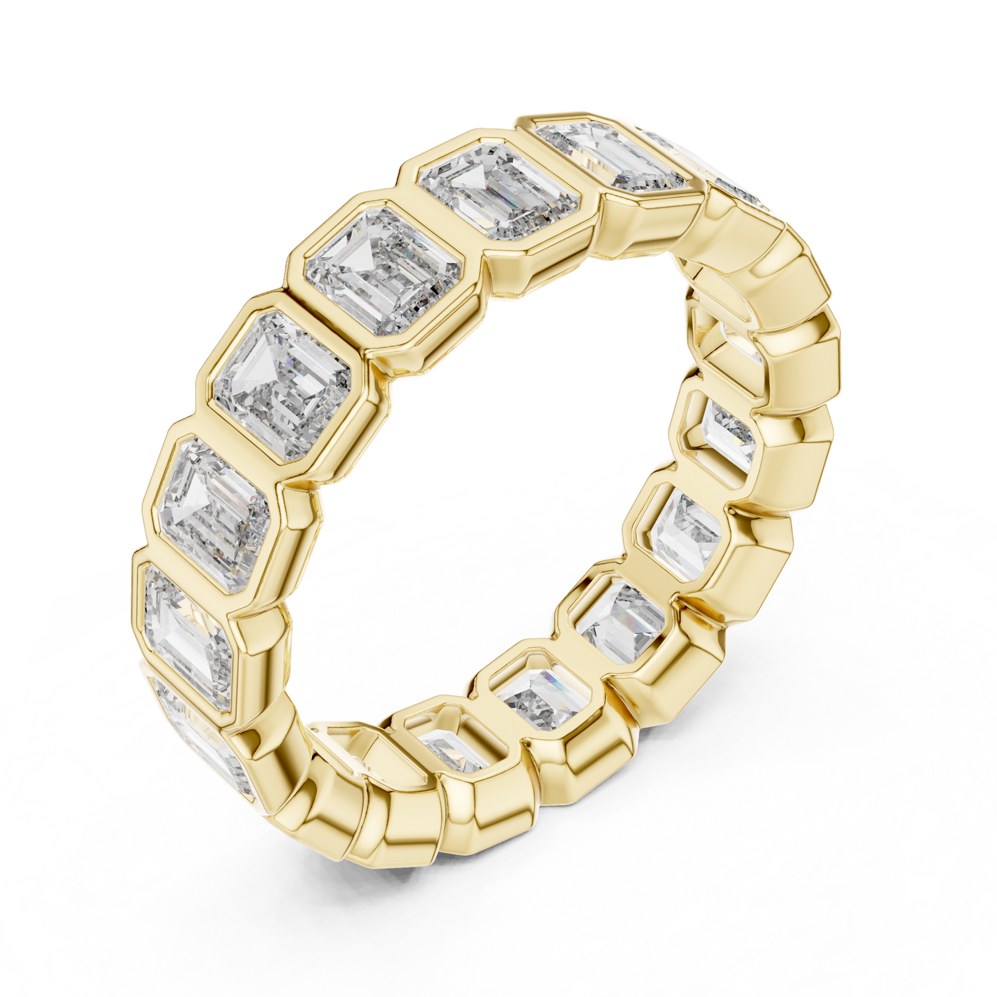 Radiant Cut Lab Grown Diamond Ring in Yellow Gold