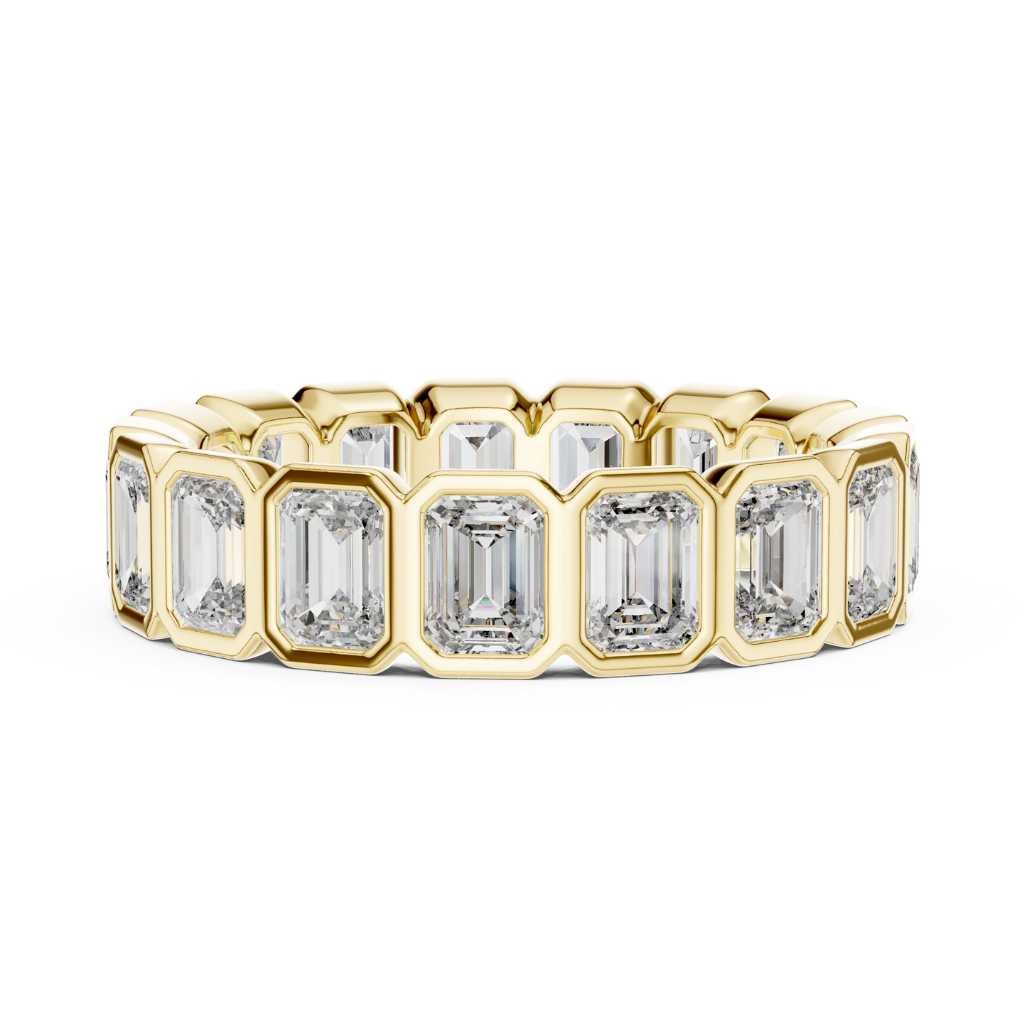 Radiant Cut Lab Grown Diamond Ring in Yellow Gold