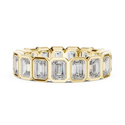 Radiant Cut Lab Grown Diamond Ring in Yellow Gold