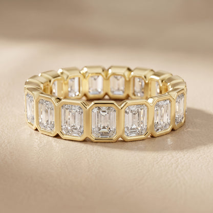 Radiant Cut Lab Grown Diamond Ring in Yellow Gold