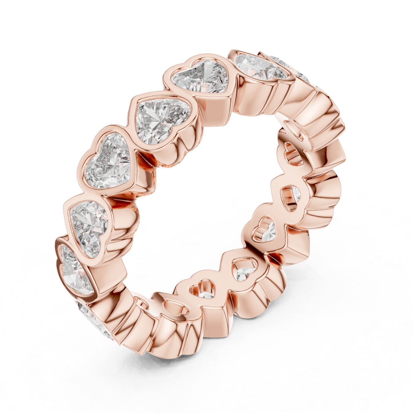 Heart Cut Lab Grown Diamond Ring in Rose Gold