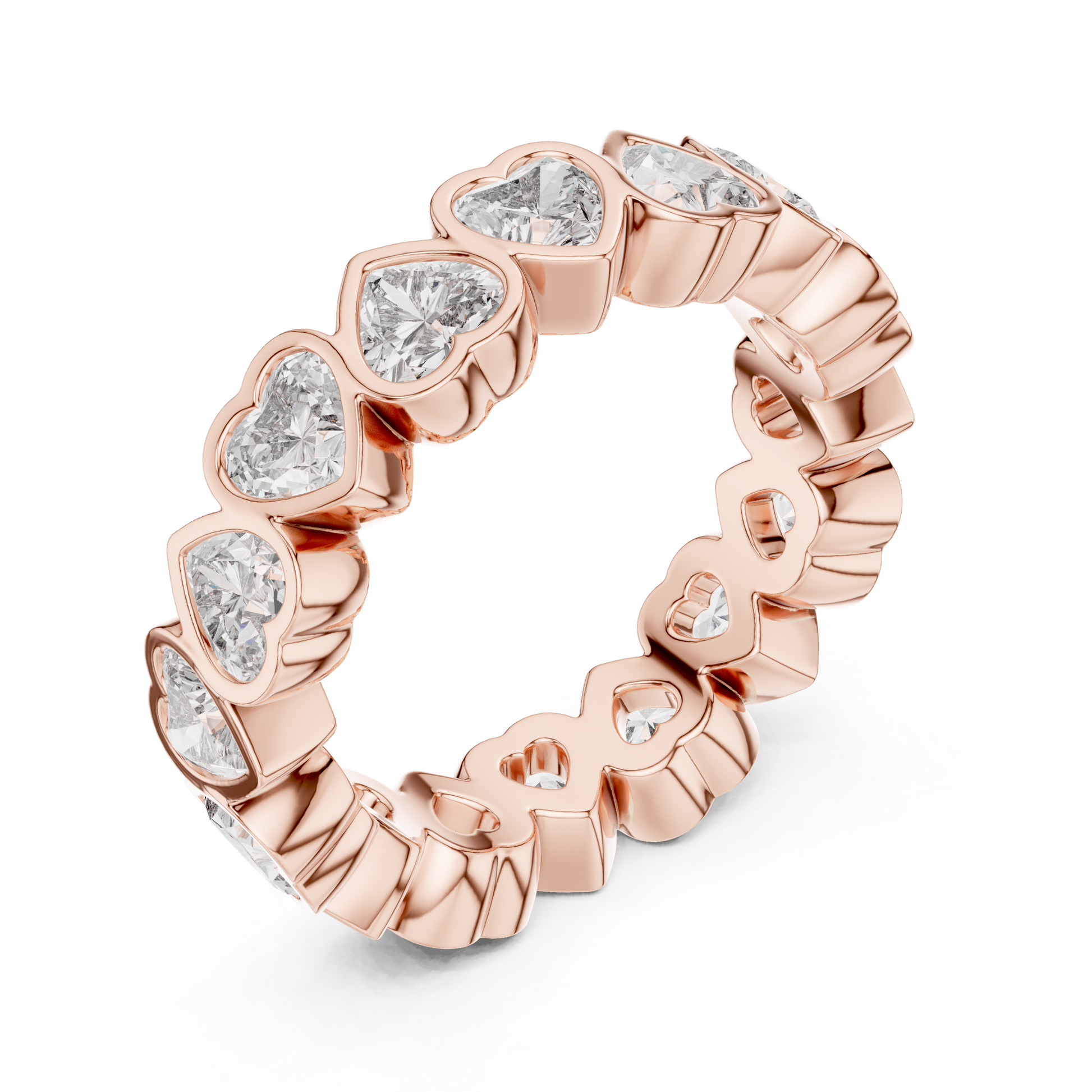 Heart Cut Lab Grown Diamond Ring in Rose Gold