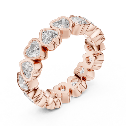 Heart Cut Lab Grown Diamond Ring in Rose Gold