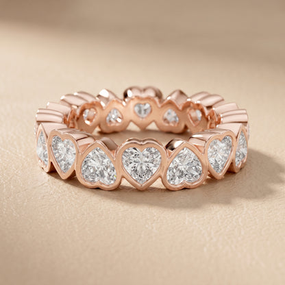 Heart Cut Lab Grown Diamond Ring in Rose Gold