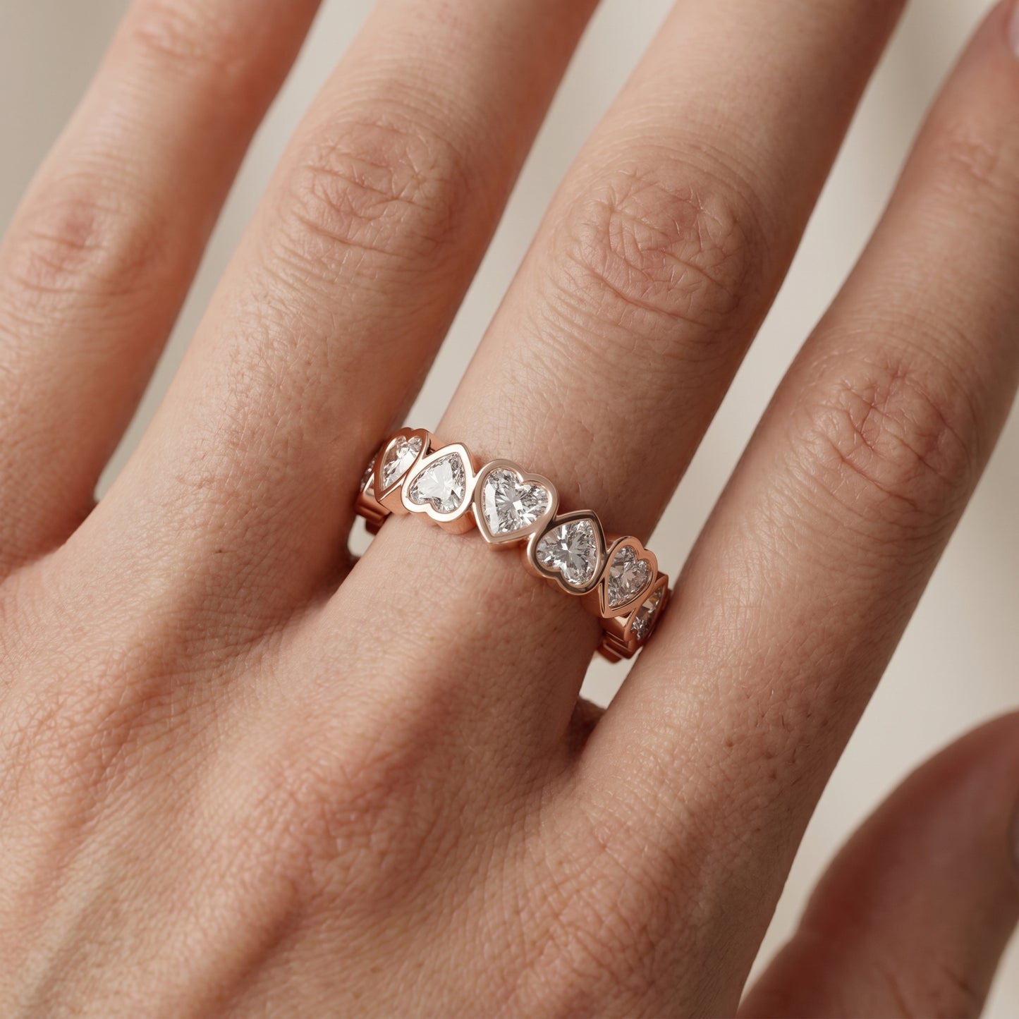Heart Cut Lab Grown Diamond Ring in Rose Gold