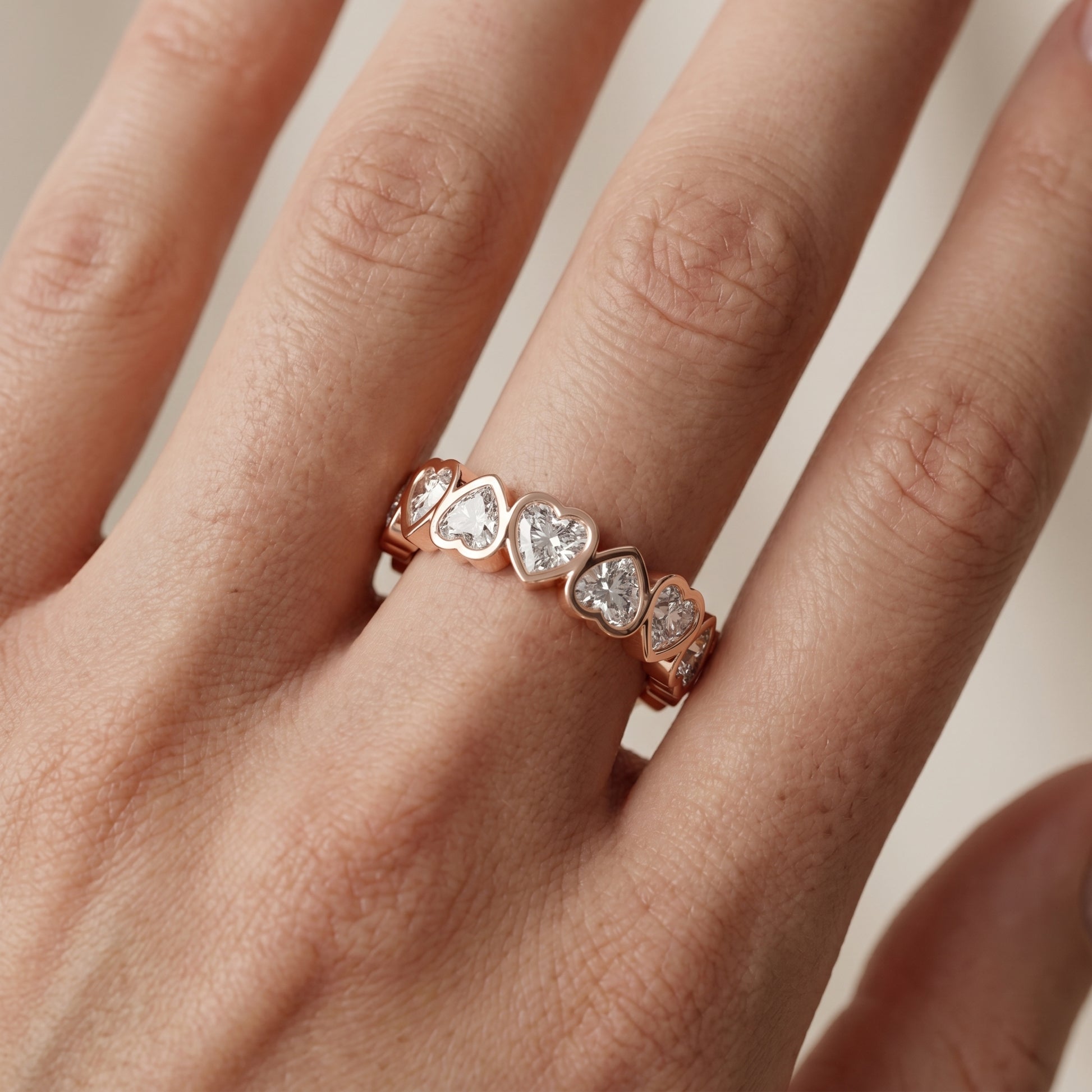 Heart Cut Lab Grown Diamond Ring in Rose Gold