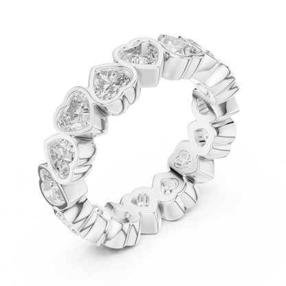 Heart Cut Lab Grown Diamond Ring in White Gold