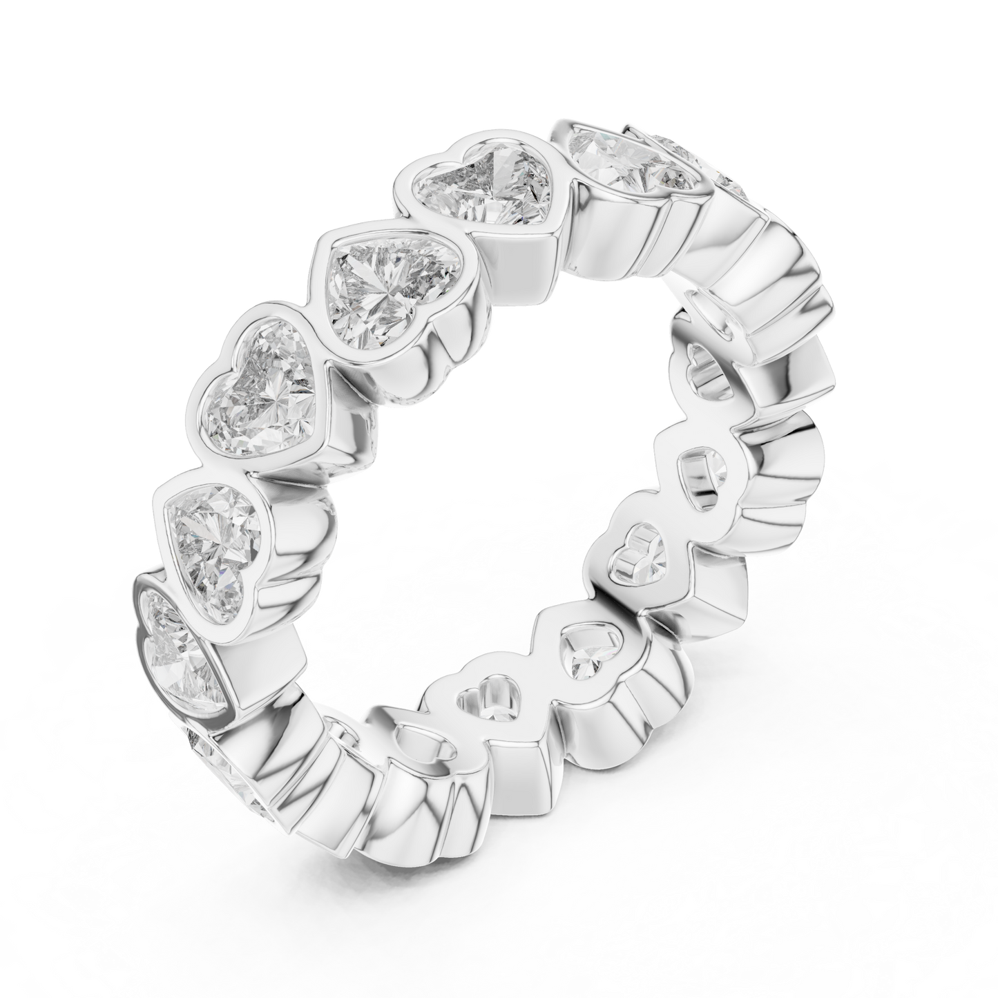 Heart Cut Lab Grown Diamond Ring in Platinum