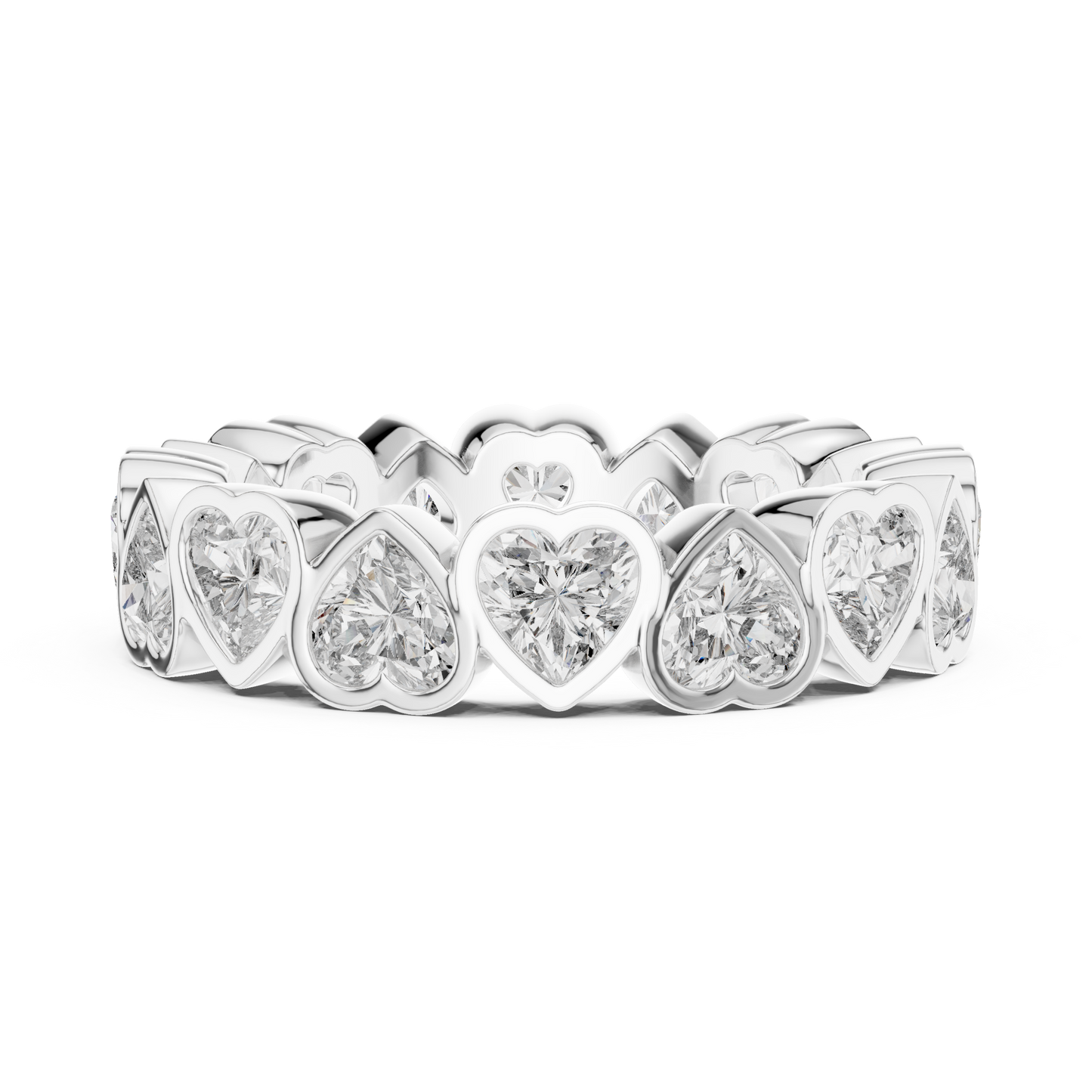 Heart Cut Lab Grown Diamond Ring in Silver