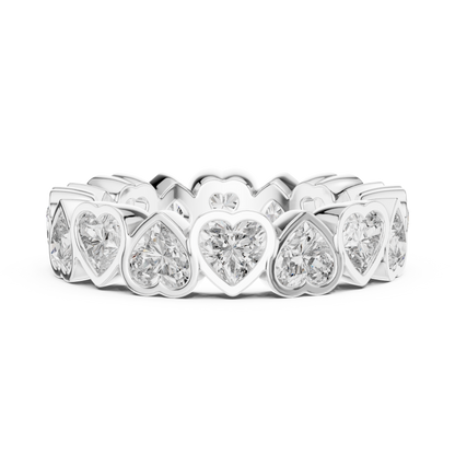 Heart Cut Lab Grown Diamond Ring in Silver