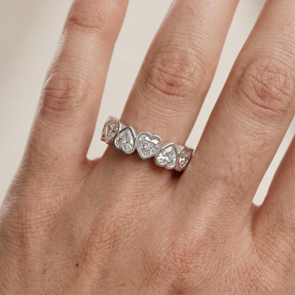 Heart Cut Lab Grown Diamond Ring in White Gold