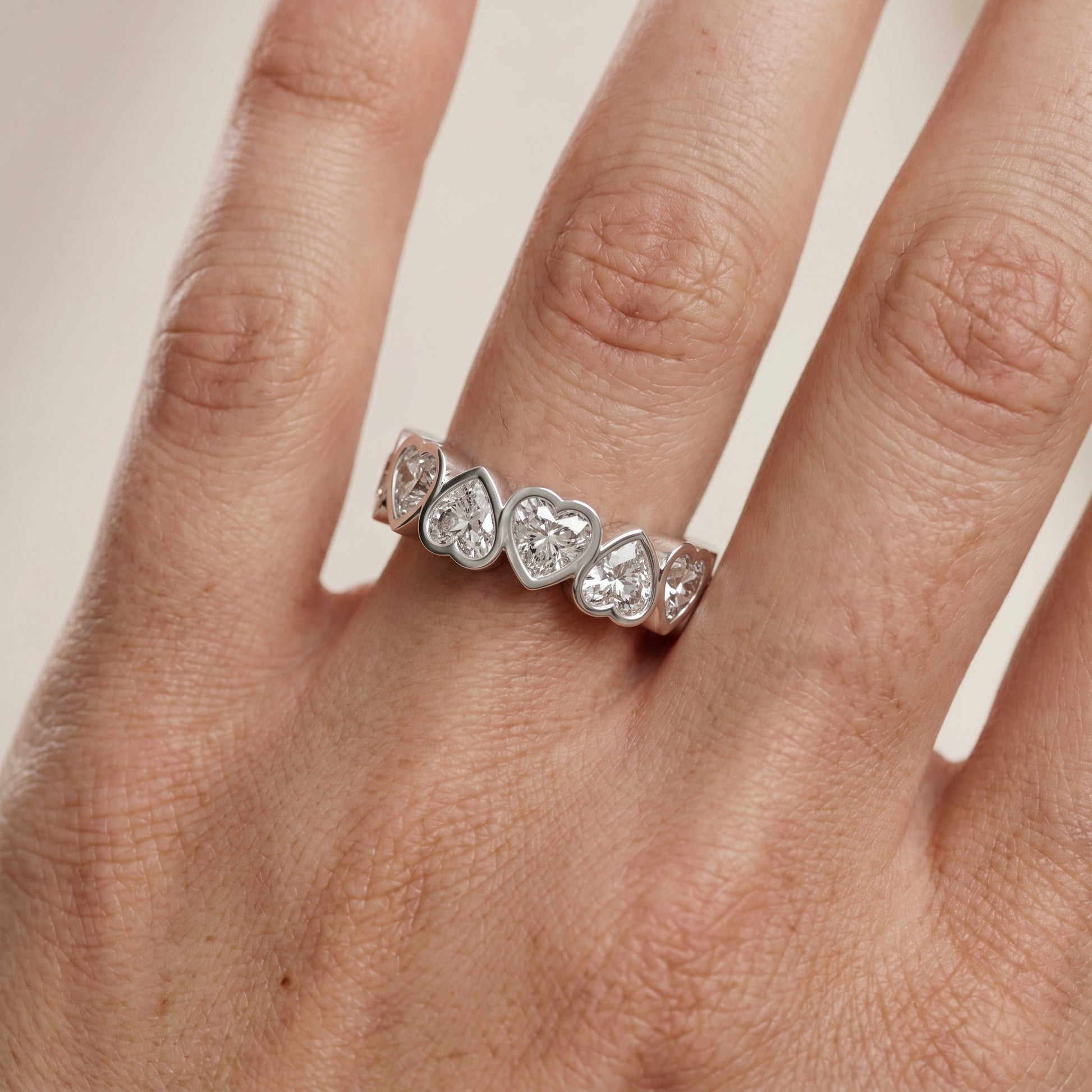 Heart Cut Lab Grown Diamond Ring in Silver