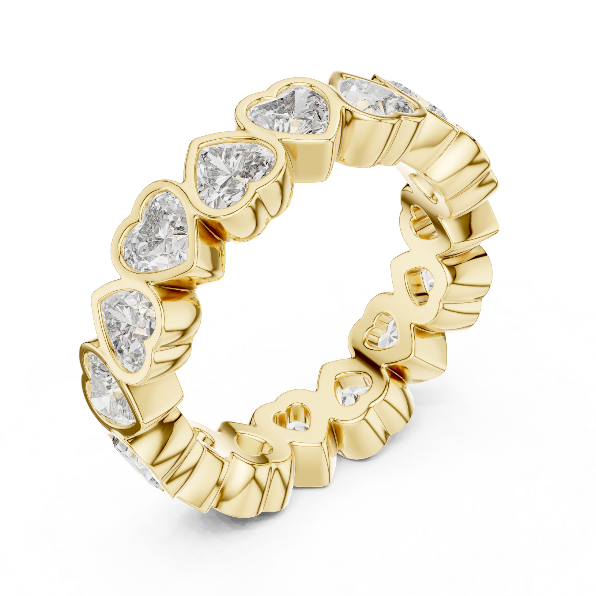 Heart Cut Lab Grown Diamond Ring in Yellow Gold