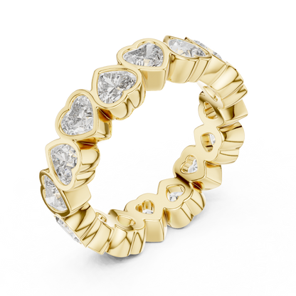 Heart Cut Lab Grown Diamond Ring in Yellow Gold