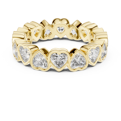 Heart Cut Lab Grown Diamond Ring in Yellow Gold