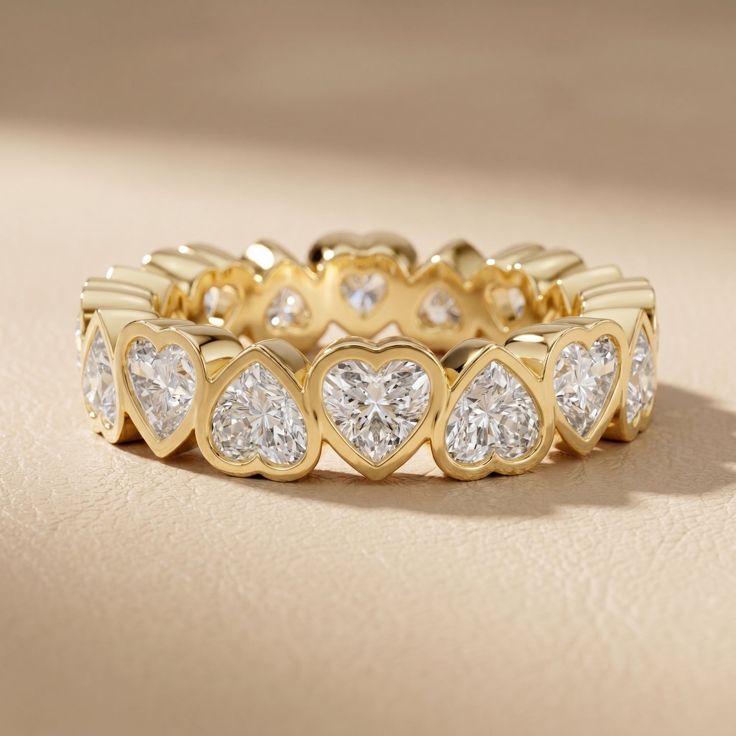 Heart Cut Lab Grown Diamond Ring in Yellow Gold