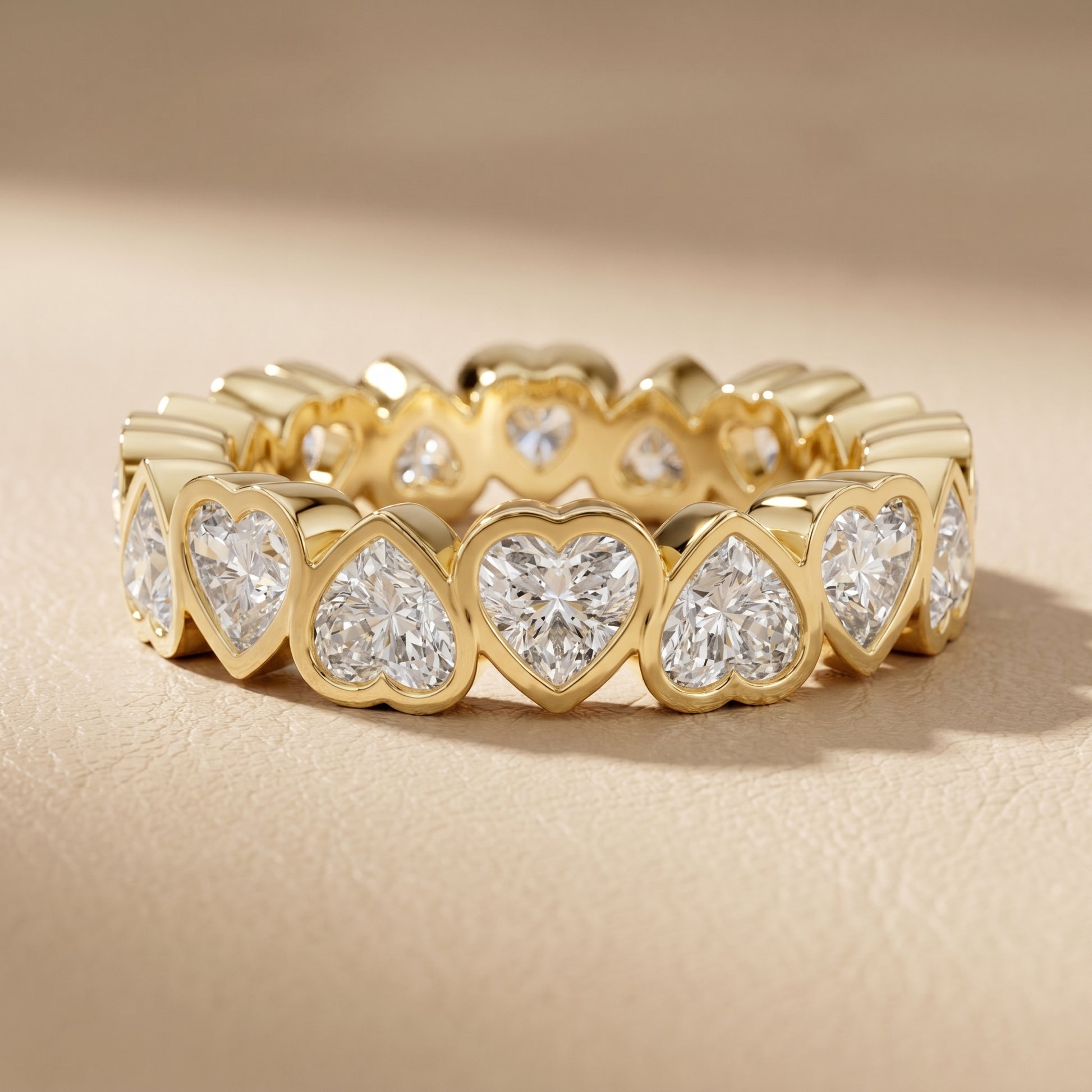 Heart Cut Lab Grown Diamond Ring in Yellow Gold
