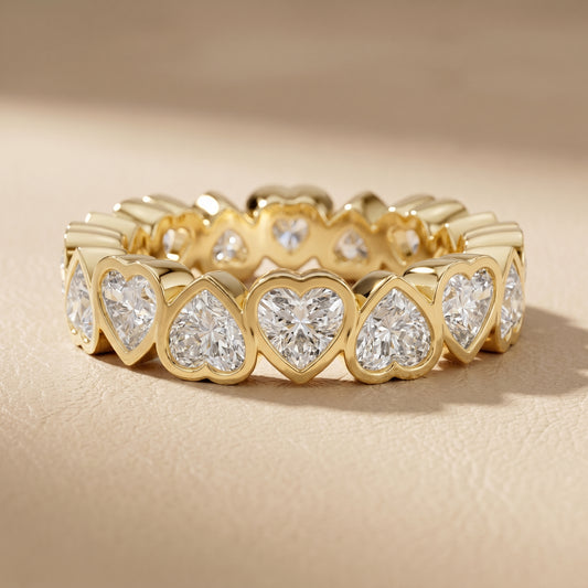 Heart Cut Lab Grown Diamond Ring in Yellow Gold