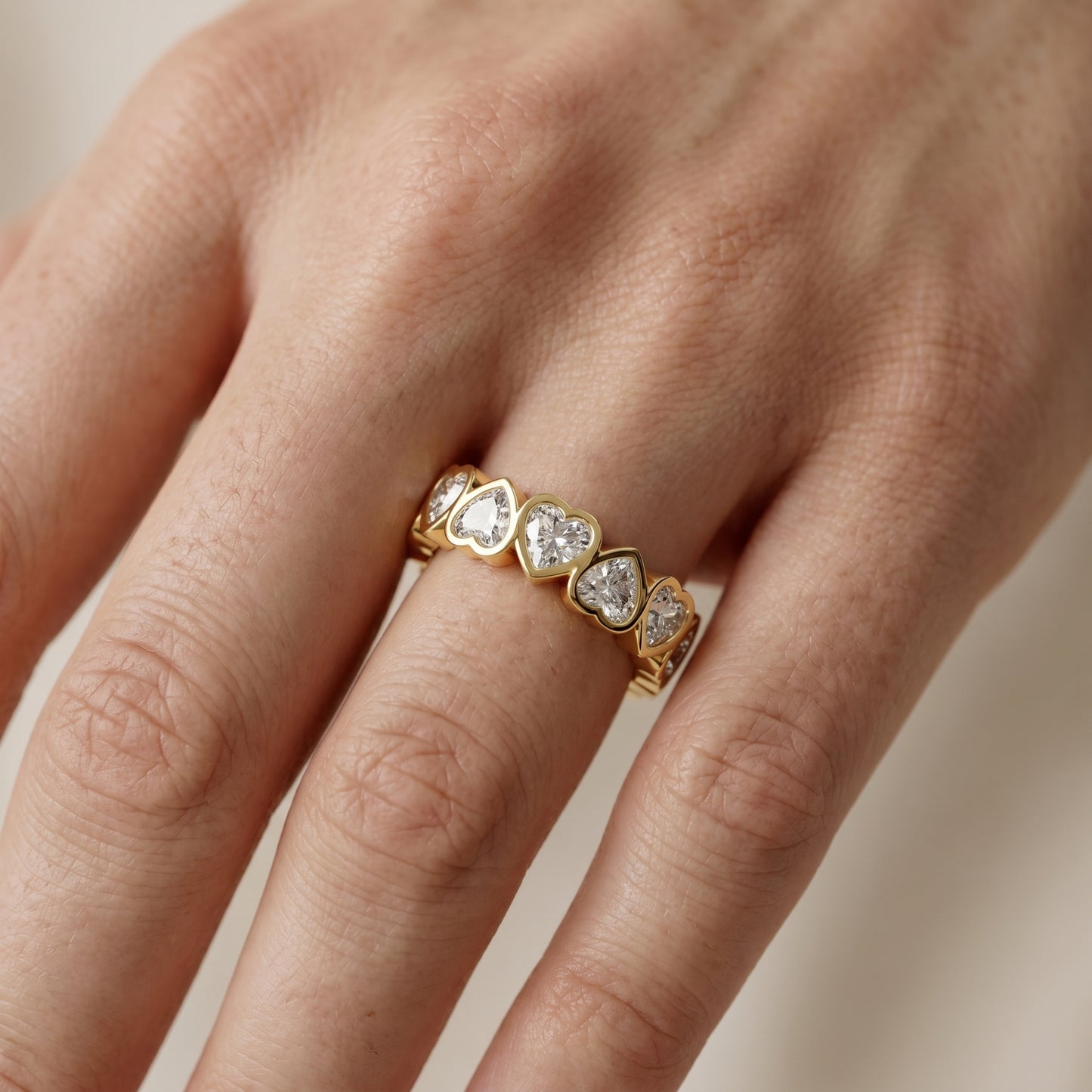 Heart Cut Lab Grown Diamond Ring in Yellow Gold