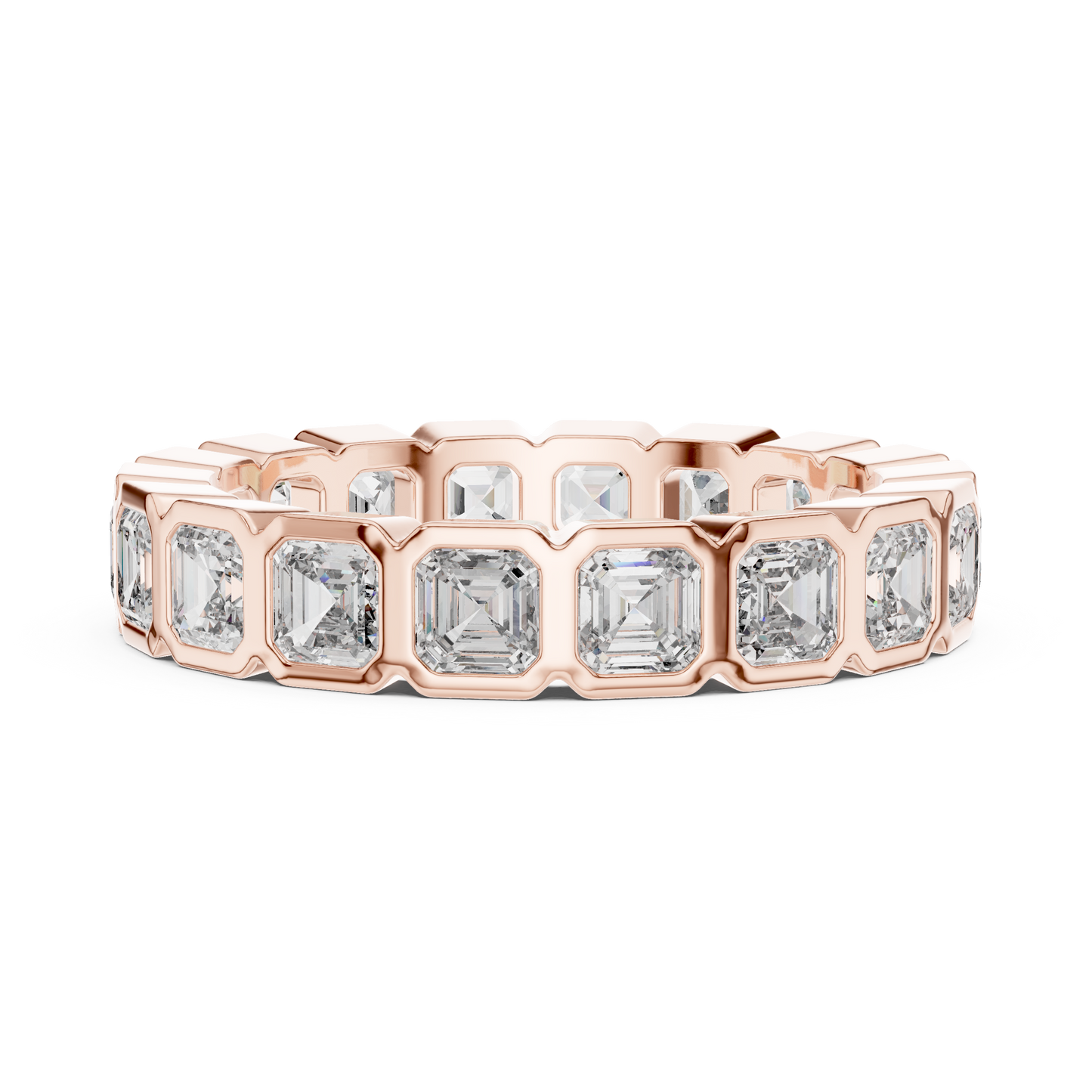Asscher Cut Lab Grown Diamond Ring in Rose Gold