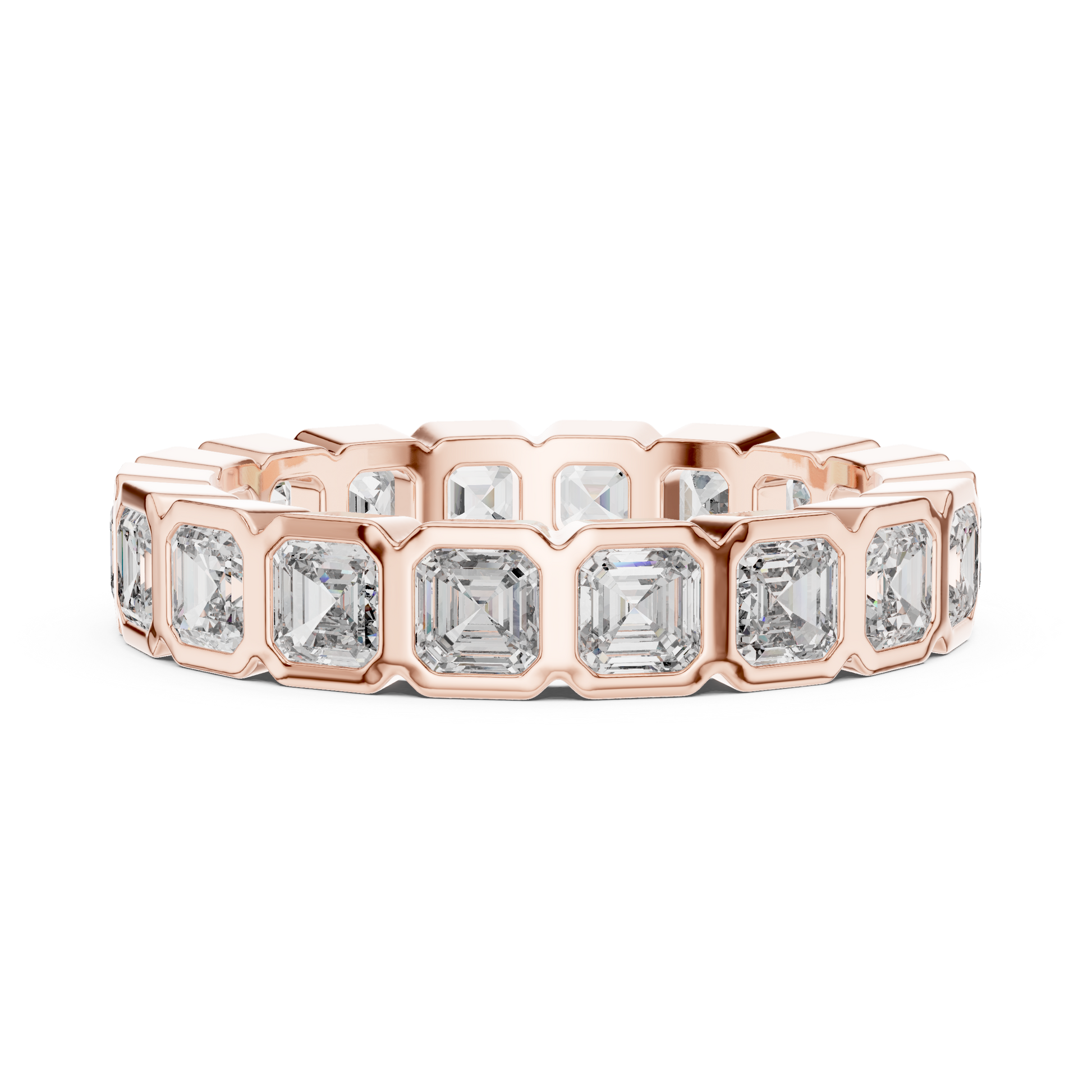 Asscher Cut Lab Grown Diamond Ring in Rose Gold