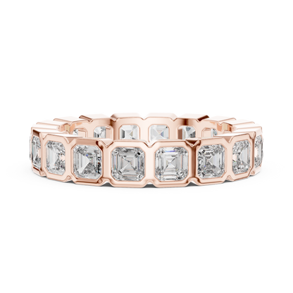 Asscher Cut Lab Grown Diamond Ring in Rose Gold