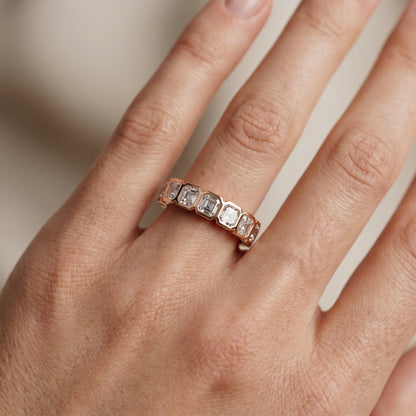 Asscher Cut Lab Grown Diamond Ring in Rose Gold
