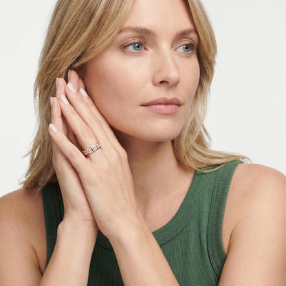Asscher Cut Lab Grown Diamond Ring in Rose Gold
