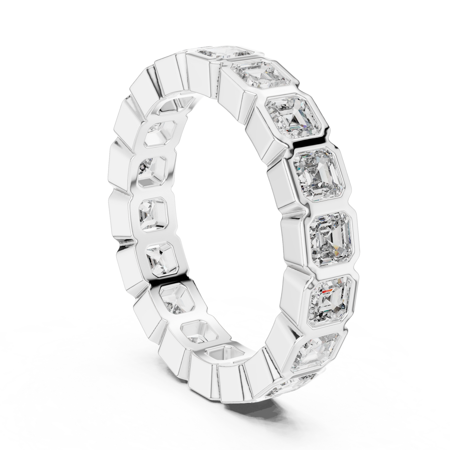 Asscher Cut Lab Grown Diamond Ring in Platinum