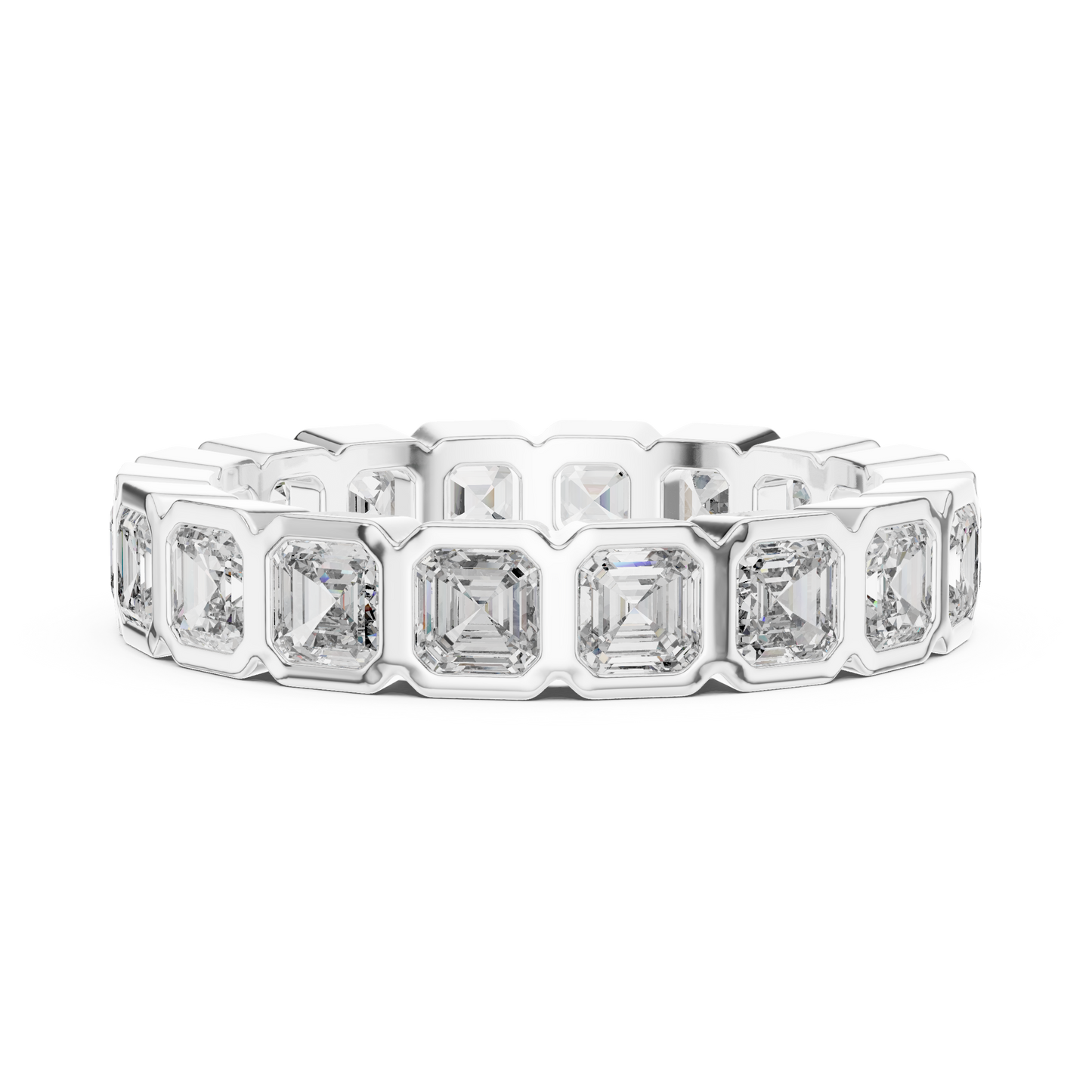 Asscher Cut Lab Grown Diamond Ring in White Gold