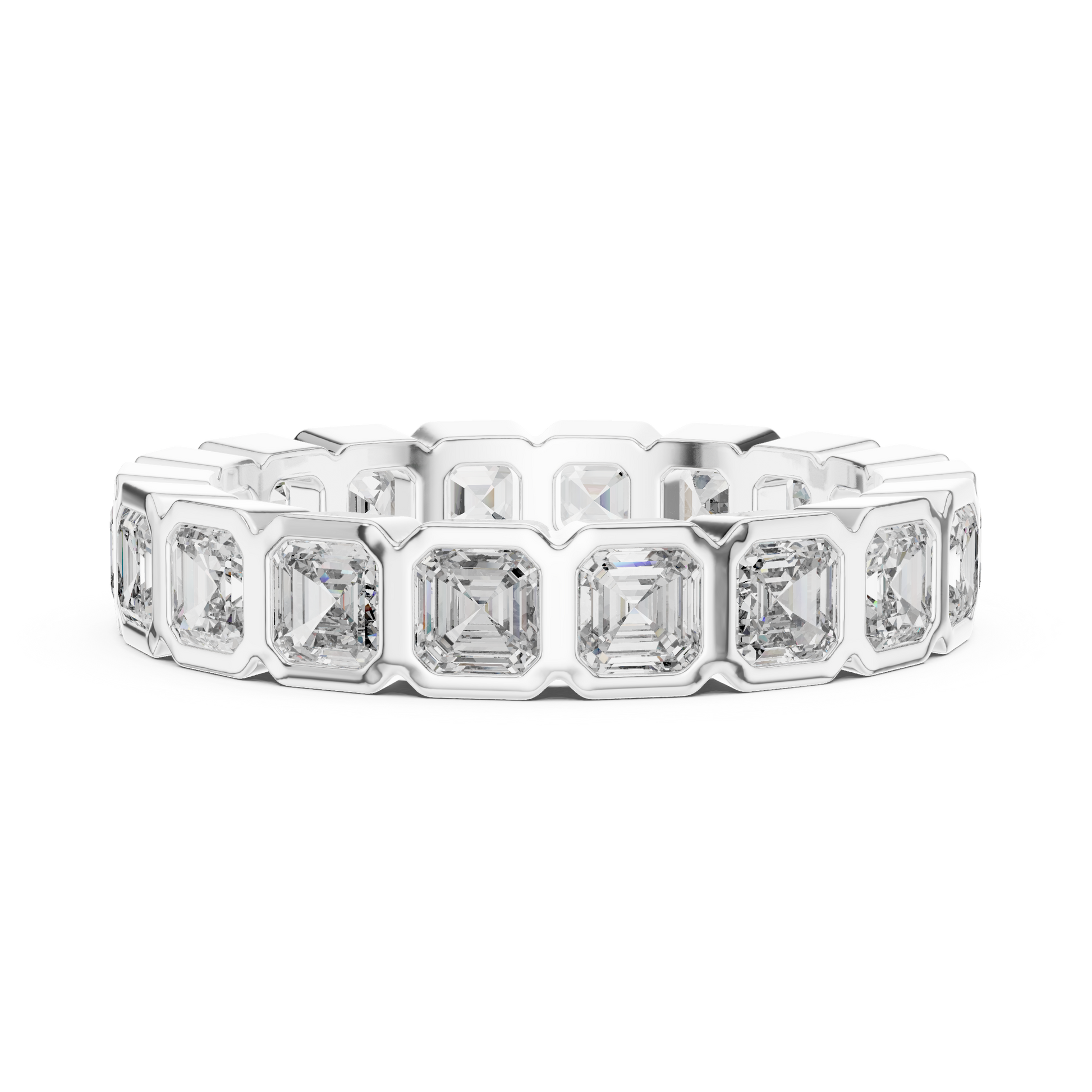Asscher Cut Lab Grown Diamond Ring in Platinum