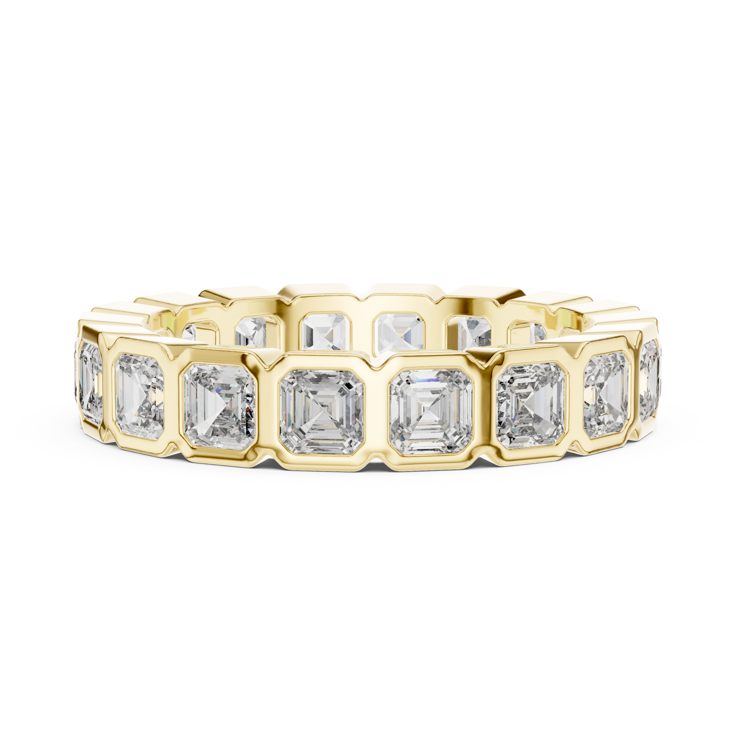 Asscher Cut Lab Grown Diamond Ring in Yellow Gold