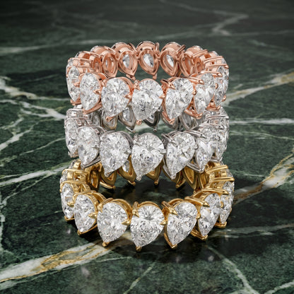 Pear Cut Lab Grown Diamond Ring in Rose Gold