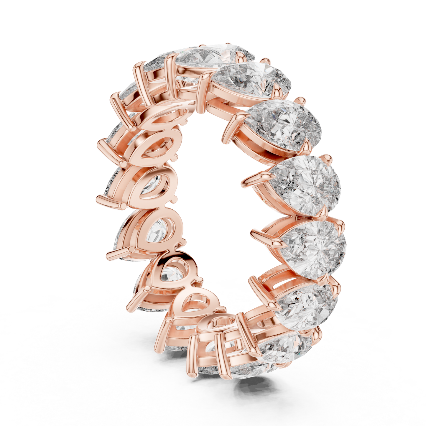 Pear Cut Lab Grown Diamond Ring in Rose Gold