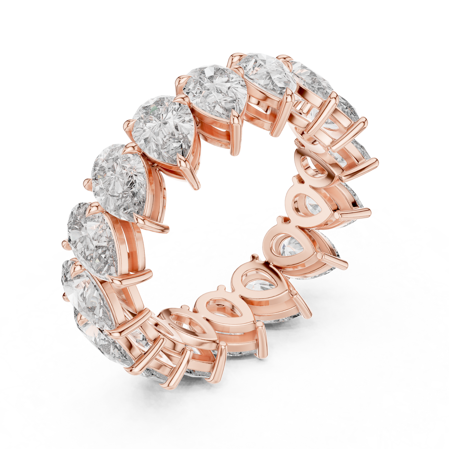 Pear Cut Lab Grown Diamond Ring in Rose Gold