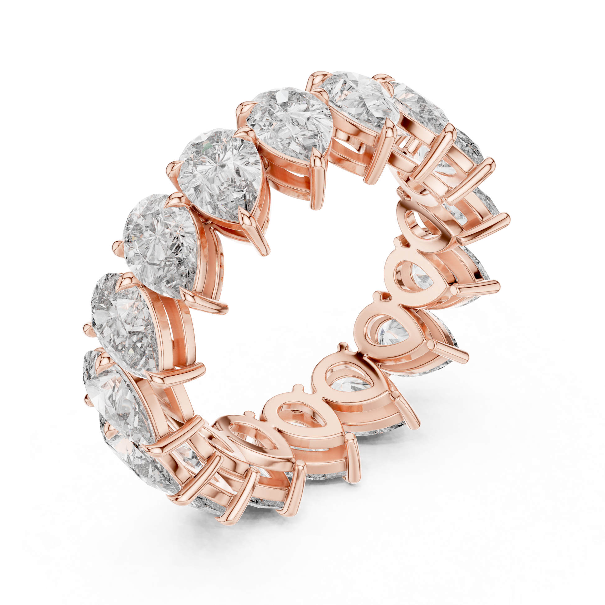 Pear Cut Lab Grown Diamond Ring in Rose Gold