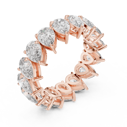 Pear Cut Lab Grown Diamond Ring in Rose Gold